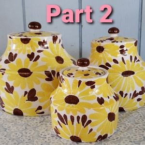 Vintage Sunflower Jars 3 pc Canister Set (Part 2)